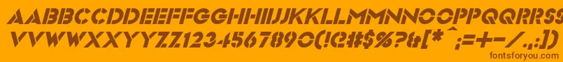 VideopacItalic Font – Brown Fonts on Orange Background