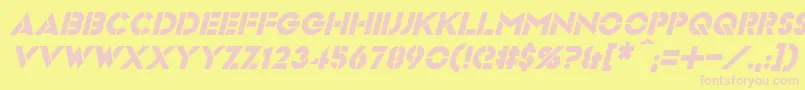 VideopacItalic Font – Pink Fonts on Yellow Background