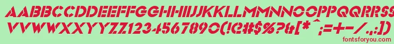 VideopacItalic Font – Red Fonts on Green Background