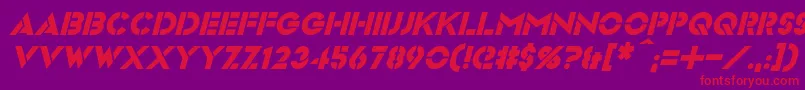 VideopacItalic Font – Red Fonts on Purple Background