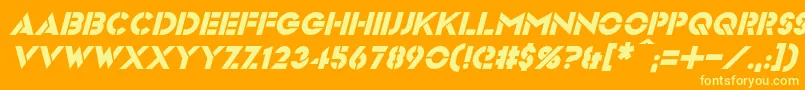 fuente VideopacItalic – Fuentes Amarillas Sobre Fondo Naranja