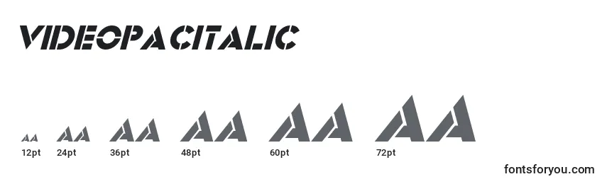Размеры шрифта VideopacItalic (96958)