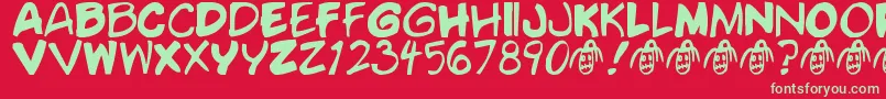 VoodooDoll Font – Green Fonts on Red Background