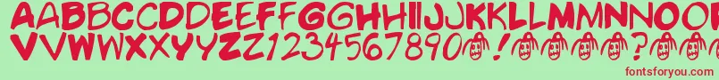 VoodooDoll Font – Red Fonts on Green Background