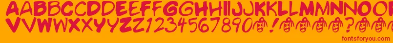 VoodooDoll Font – Red Fonts on Orange Background