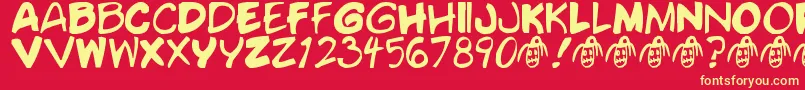 VoodooDoll Font – Yellow Fonts on Red Background