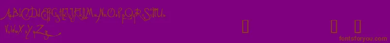 AlleghieriDemo-fontti – ruskeat fontit violetilla taustalla
