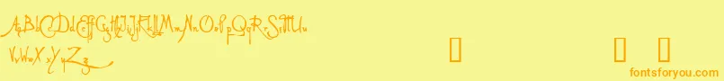 AlleghieriDemo Font – Orange Fonts on Yellow Background