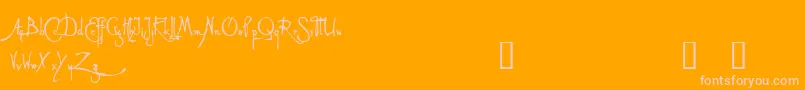 AlleghieriDemo-fontti – vaaleanpunaiset fontit oranssilla taustalla