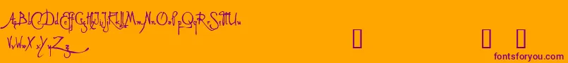 AlleghieriDemo Font – Purple Fonts on Orange Background