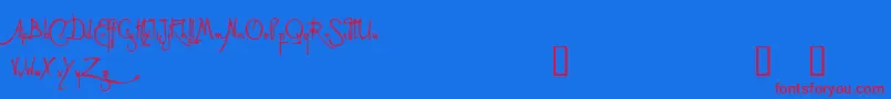 AlleghieriDemo Font – Red Fonts on Blue Background