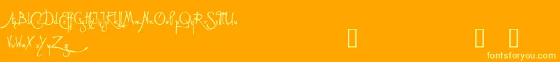 AlleghieriDemo Font – Yellow Fonts on Orange Background