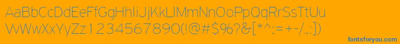 PfhighwaysansproExtrathin Font – Blue Fonts on Orange Background