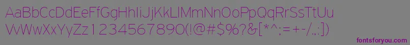 PfhighwaysansproExtrathin Font – Purple Fonts on Gray Background