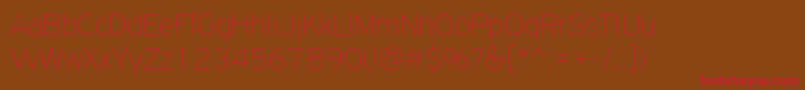 PfhighwaysansproExtrathin Font – Red Fonts on Brown Background