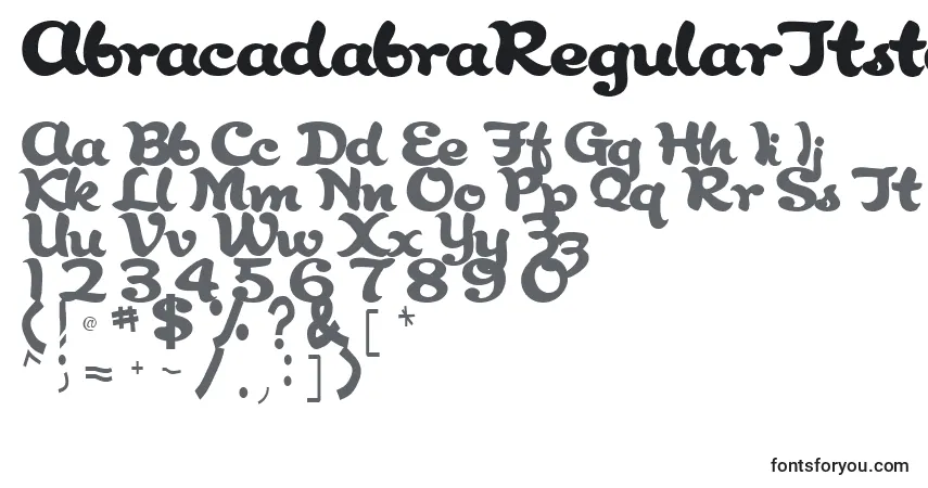 A fonte AbracadabraRegularTtstd – alfabeto, números, caracteres especiais