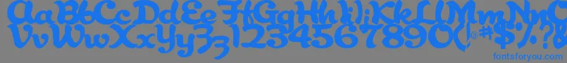フォントAbracadabraRegularTtstd – 灰色の背景に青い文字