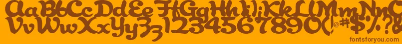 AbracadabraRegularTtstd Font – Brown Fonts on Orange Background