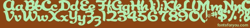 AbracadabraRegularTtstd Font – Green Fonts on Brown Background