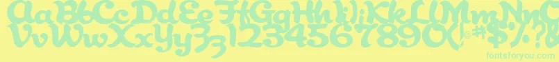 AbracadabraRegularTtstd Font – Green Fonts on Yellow Background