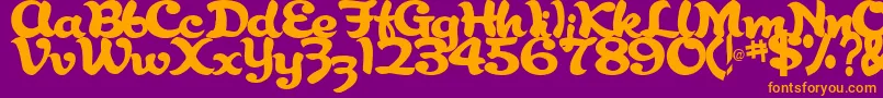 AbracadabraRegularTtstd Font – Orange Fonts on Purple Background