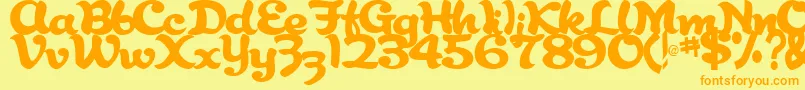 AbracadabraRegularTtstd Font – Orange Fonts on Yellow Background