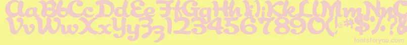 AbracadabraRegularTtstd Font – Pink Fonts on Yellow Background