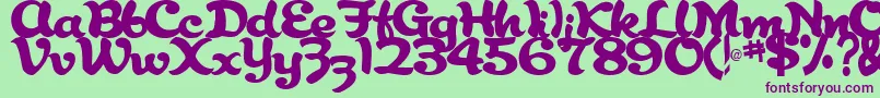 AbracadabraRegularTtstd Font – Purple Fonts on Green Background