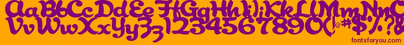 AbracadabraRegularTtstd Font – Purple Fonts on Orange Background