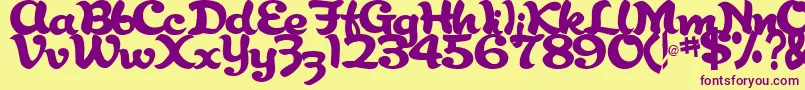 AbracadabraRegularTtstd Font – Purple Fonts on Yellow Background
