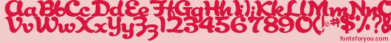 AbracadabraRegularTtstd Font – Red Fonts on Pink Background