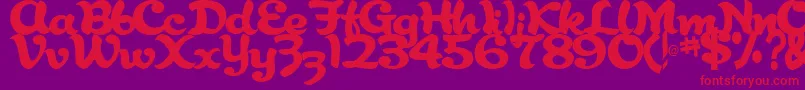 AbracadabraRegularTtstd Font – Red Fonts on Purple Background