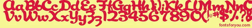 AbracadabraRegularTtstd Font – Red Fonts on Yellow Background