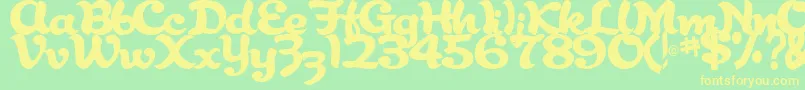 AbracadabraRegularTtstd Font – Yellow Fonts on Green Background