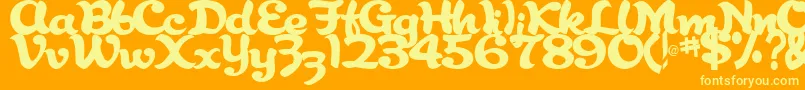 AbracadabraRegularTtstd-Schriftart – Gelbe Schriften auf orangefarbenem Hintergrund