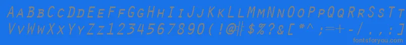 OratorLtSlanted Font – Gray Fonts on Blue Background