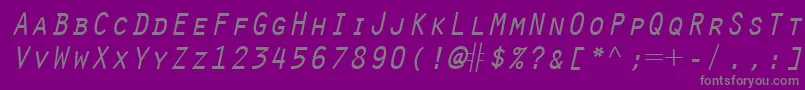フォントOratorLtSlanted – 紫の背景に灰色の文字