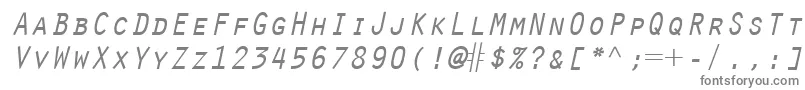 フォントOratorLtSlanted – 白い背景に灰色の文字