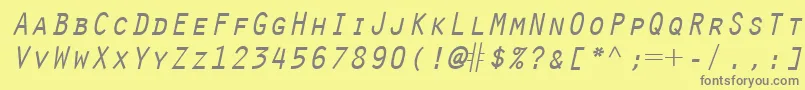 OratorLtSlanted Font – Gray Fonts on Yellow Background