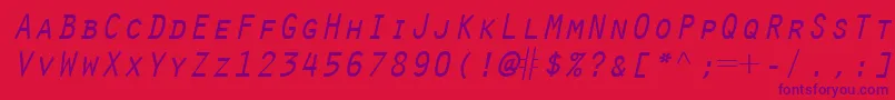 OratorLtSlanted Font – Purple Fonts on Red Background