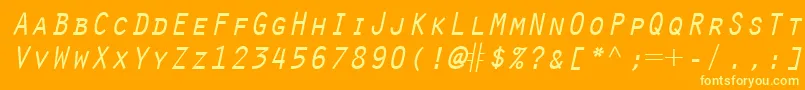 OratorLtSlanted Font – Yellow Fonts on Orange Background