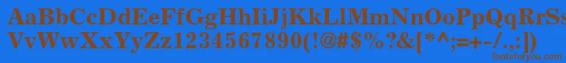 Czcionka ExcelsiorltstdBold – brązowe czcionki na niebieskim tle