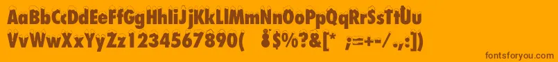 Weitere Informationen zur Dssnowfall-Schriftart Dssnowfall-Schriftart – Braune Schriften auf orangefarbenem Hintergrund