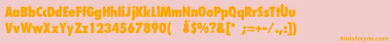 Dssnowfall Font – Orange Fonts on Pink Background