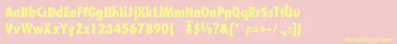 Dssnowfall Font – Yellow Fonts on Pink Background