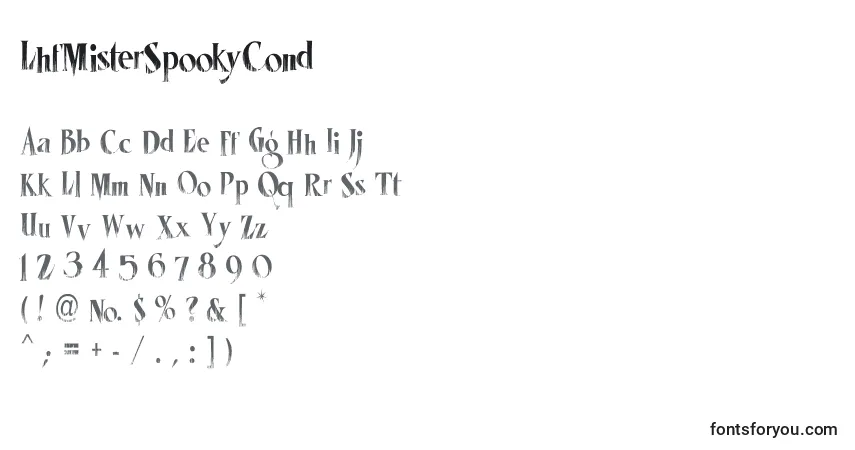 Schriftart LhfMisterSpookyCond – Alphabet, Zahlen, spezielle Symbole