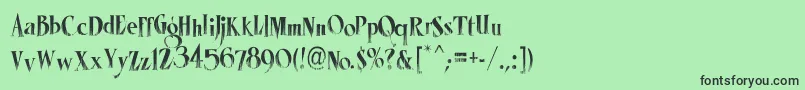 LhfMisterSpookyCond Font – Black Fonts on Green Background