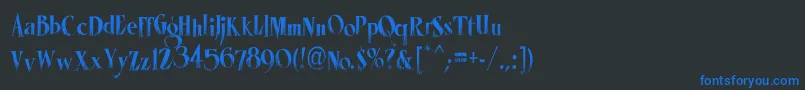 LhfMisterSpookyCond Font – Blue Fonts on Black Background