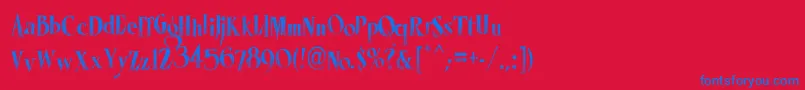LhfMisterSpookyCond Font – Blue Fonts on Red Background