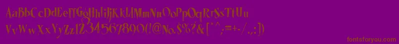 LhfMisterSpookyCond Font – Brown Fonts on Purple Background